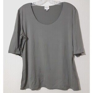 Armani Collezioni Olive Green Short Sleeve Top Size 50 US 12 - 14
